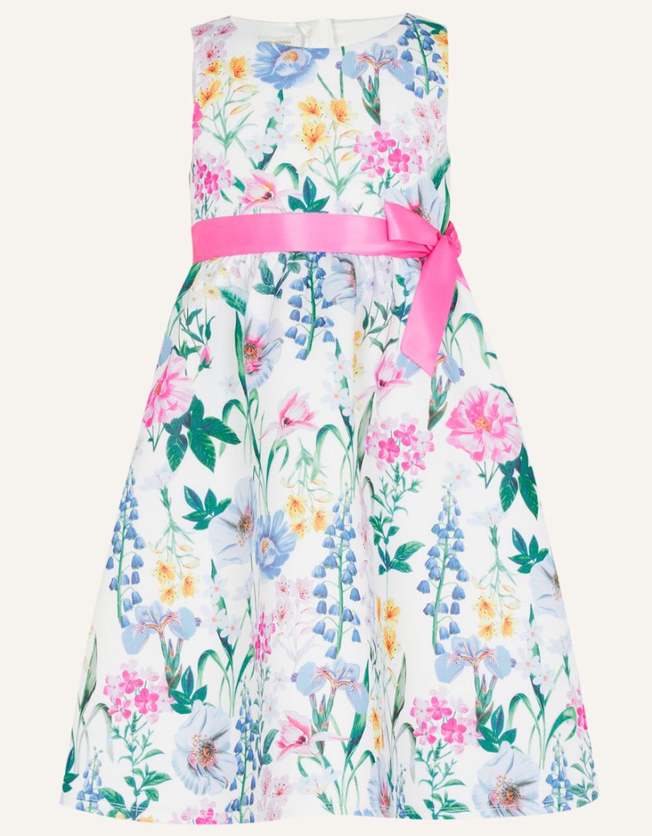 Jasmine floral scuba dress ivory