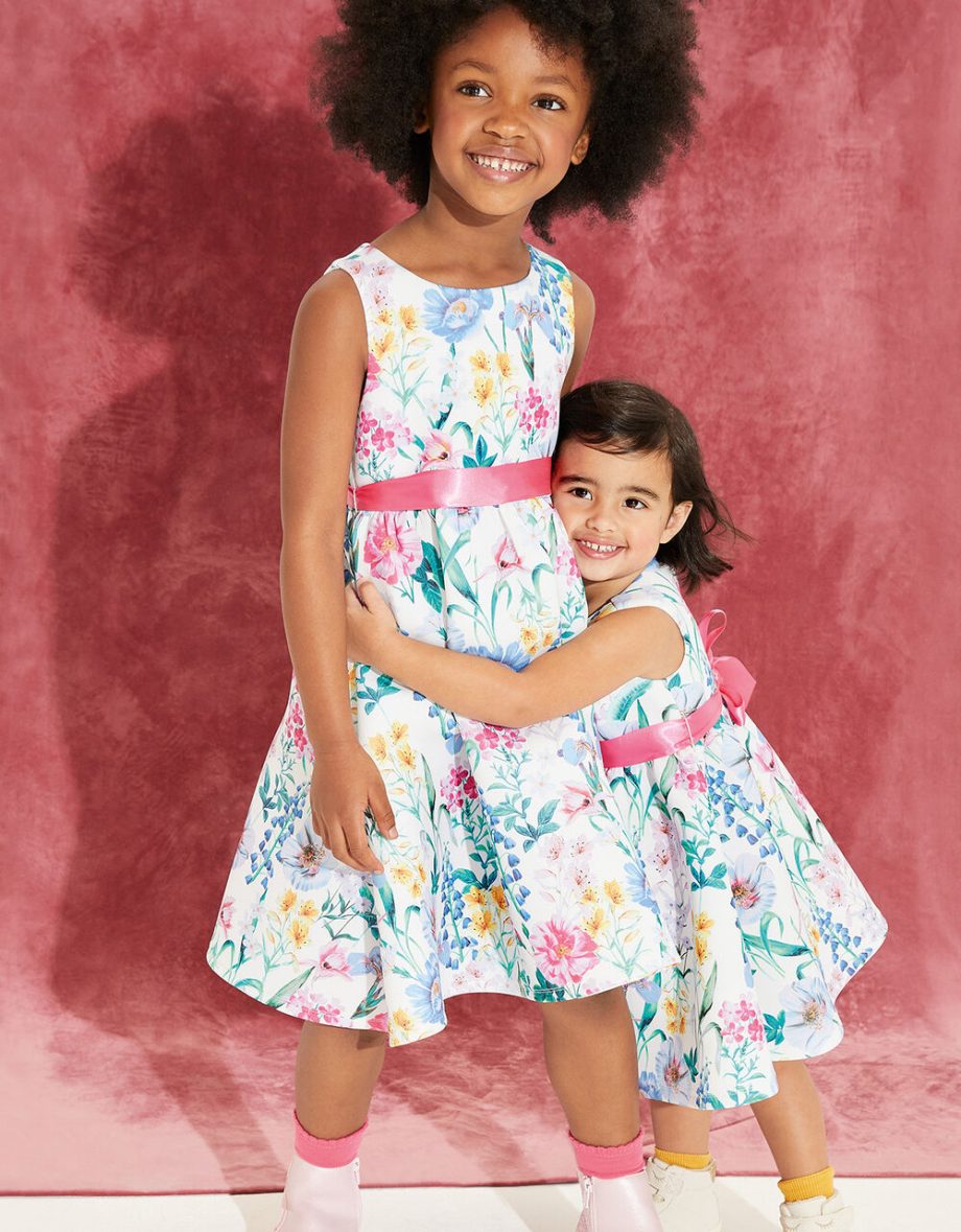 Jasmine floral scuba dress ivory