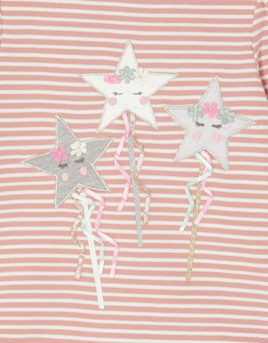 Baby star wand jersey set pink