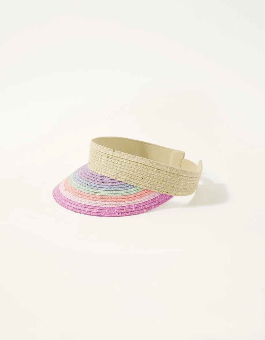 Rainbow sparkle straw visor