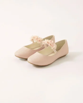 Corsage ballerina flats pink