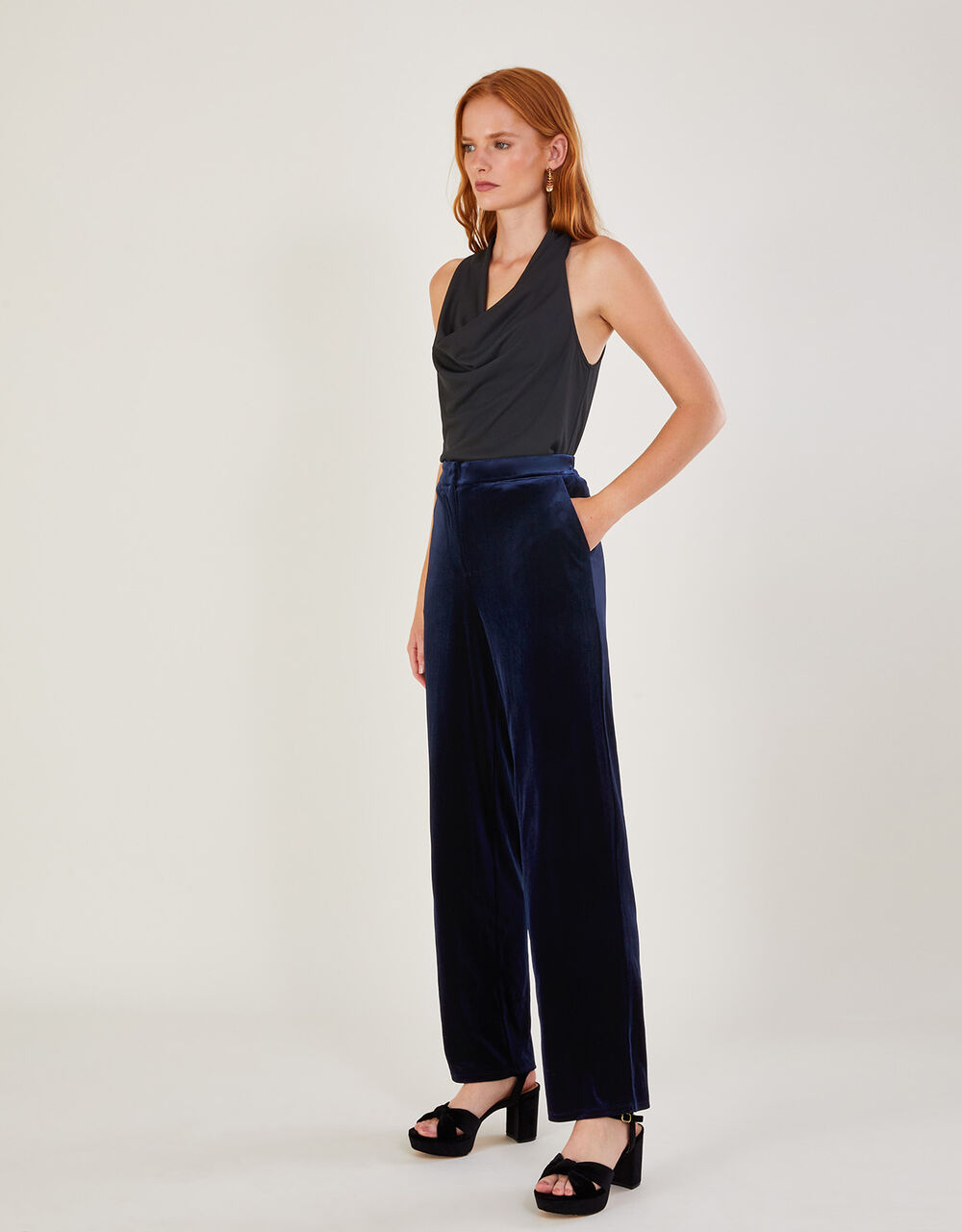 Meredith trousers in recycled polyester blue - Monsoon Accessorize Malta