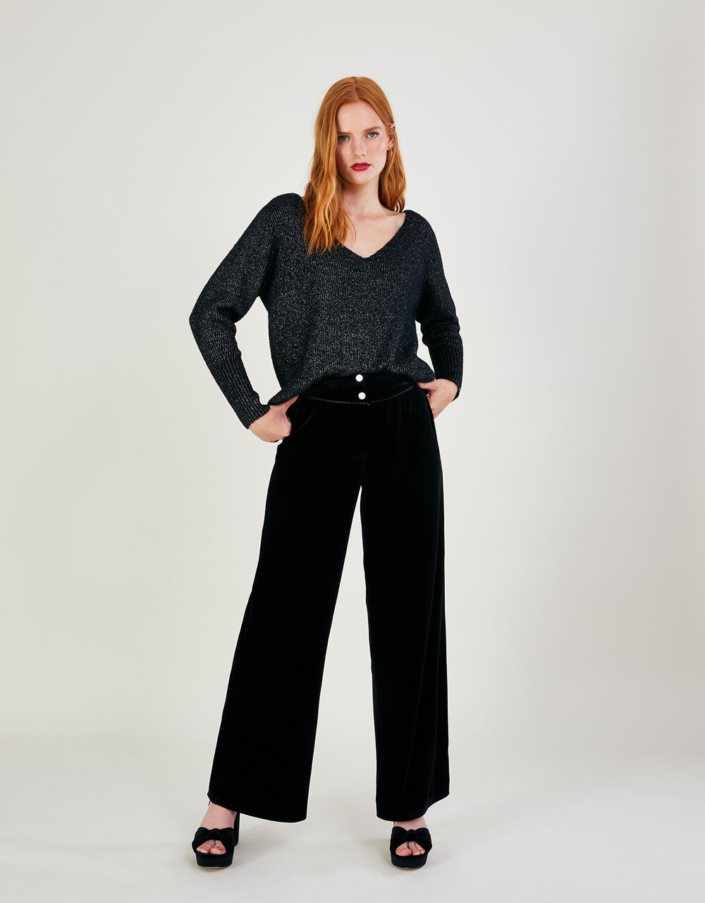 COVER STORY Trousers and Pants  Buy COVER STORY Black Velvet Flared  Trousers Online  Nykaa Fashion