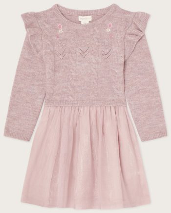 Baby 2-in-1 knit dress pink