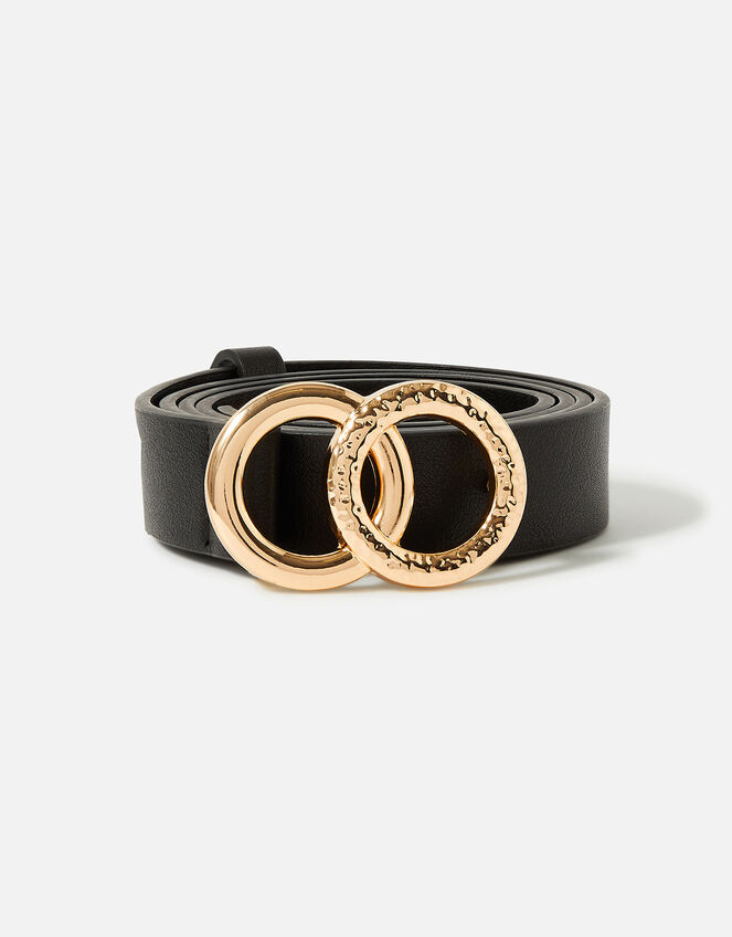 Skinny double hoop belt black Monsoon Accessorize Malta