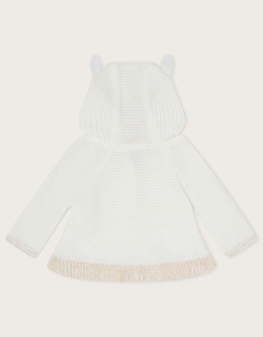 Newborn mouse pocket knit cardigan ivory