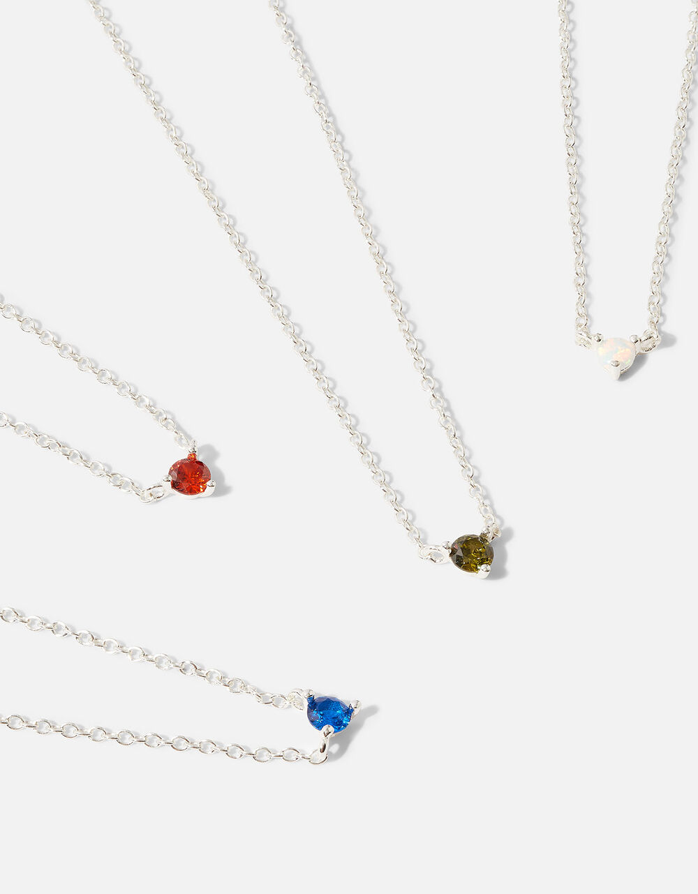 Sterling silver birthstone necklace multi Monsoon Accessorize Malta