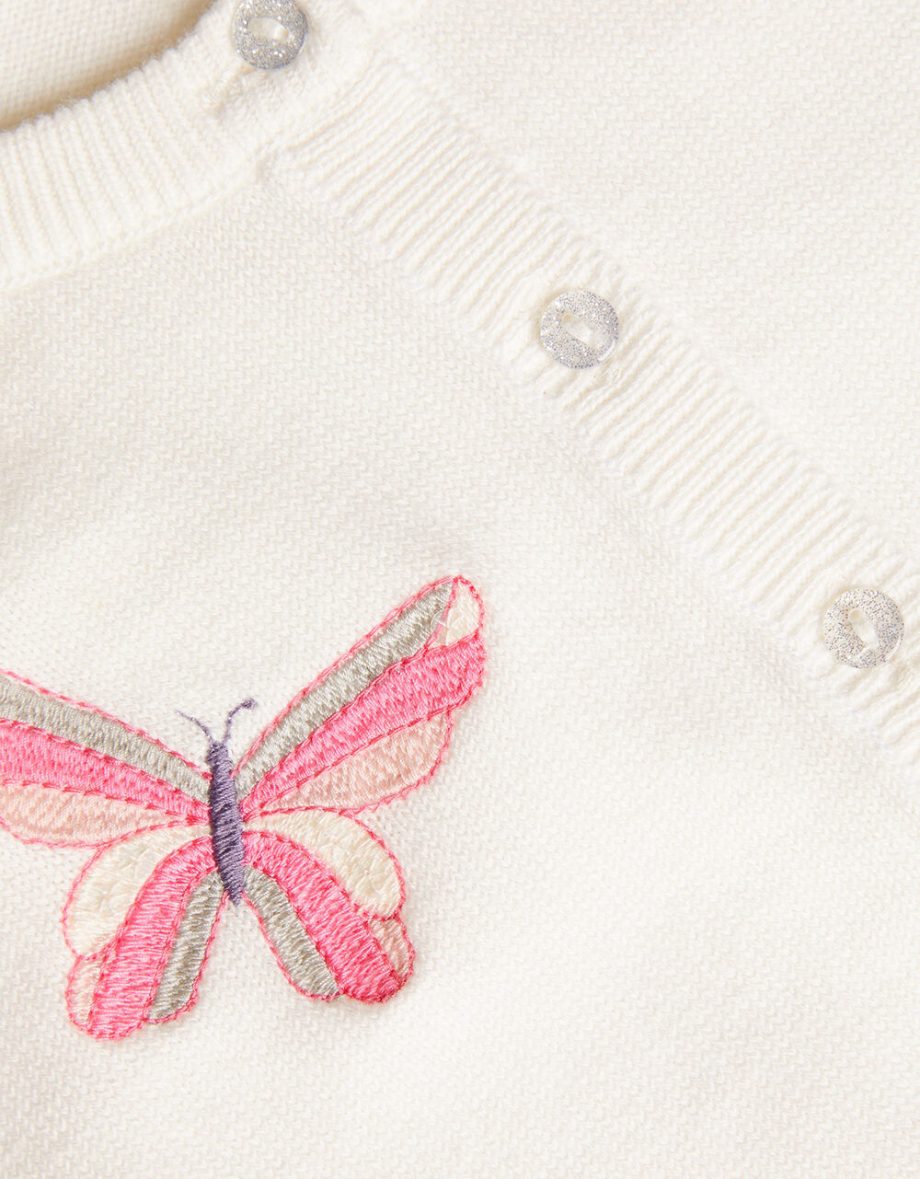 Baby butterfly cardigan ivory