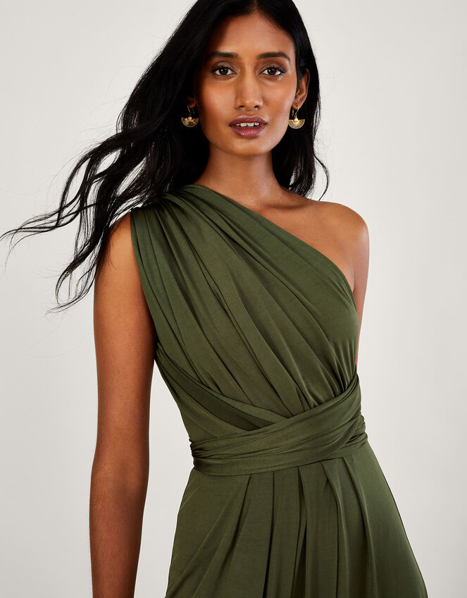 Cotton Plain Olive Green Solid Collar Neck Maxi Dress at Rs 699/piece in  New Delhi