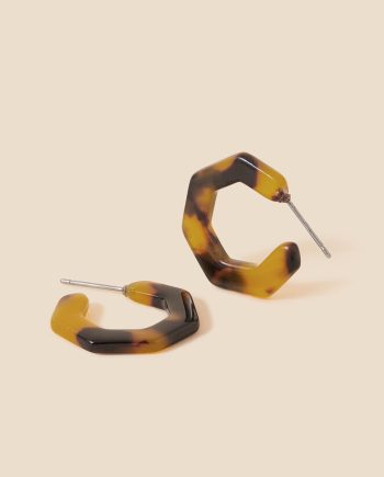 RESIN HEXAGONAL TORTOISESHELL HOOPS