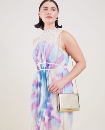 METALLIC CHAIN SLEEK SHOULDER BAG GOLD