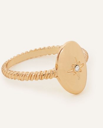 SPARKLE STAR OVAL RING GOLD