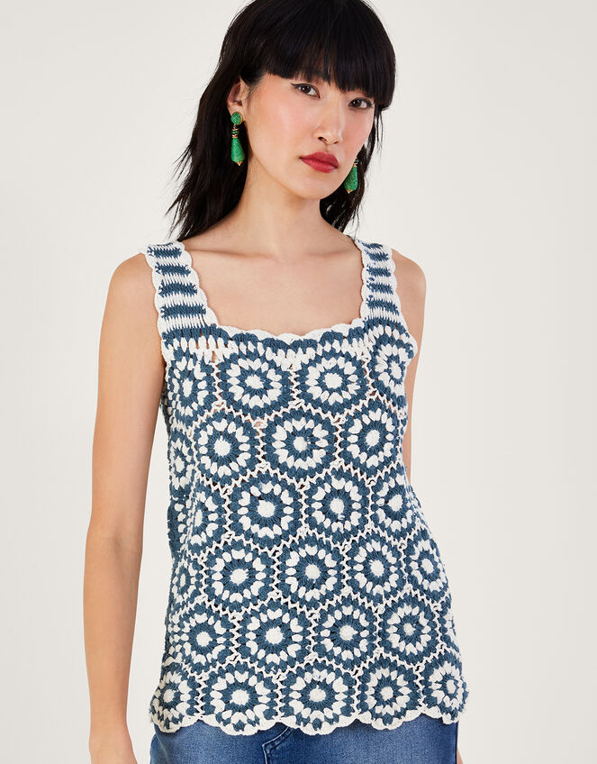 Sleeveless Crochet Top with LENZING™ ECOVERO™ Green