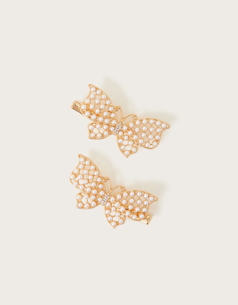 Pearly butterfly hair clips set of two Monsoon Accessorize Malta