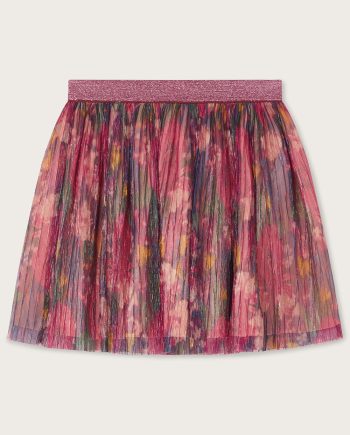 Floral shimmer skirt pink