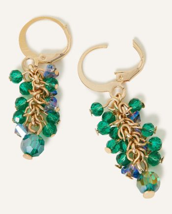Facet bead drop earrings