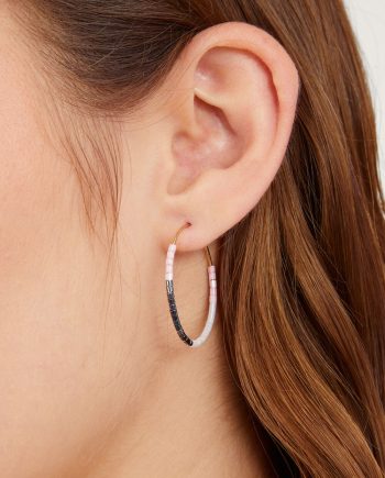 Mini beaded hoop earrings