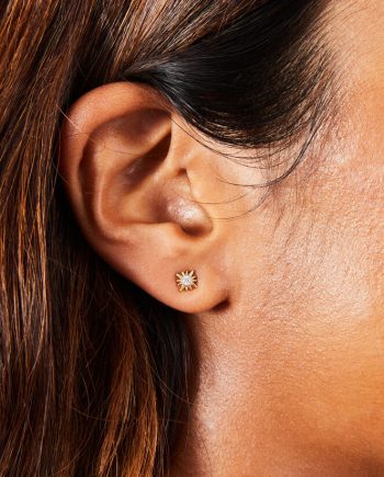 14CT GOLD-PLATED CRYSTAL STAR EARRINGS