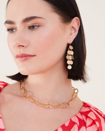 TEXTURED DISC STATEMENT EARRINGS