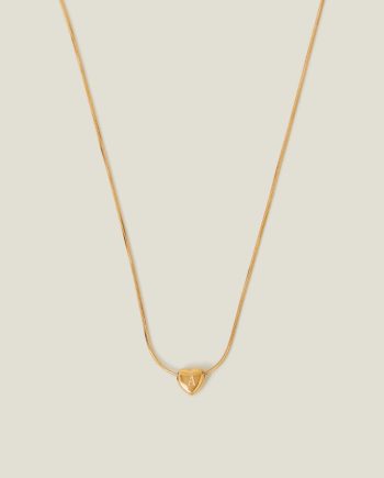 14CT GOLD-PLATED STAINLESS STEEL INITIAL HEART NECKLACE GOLD