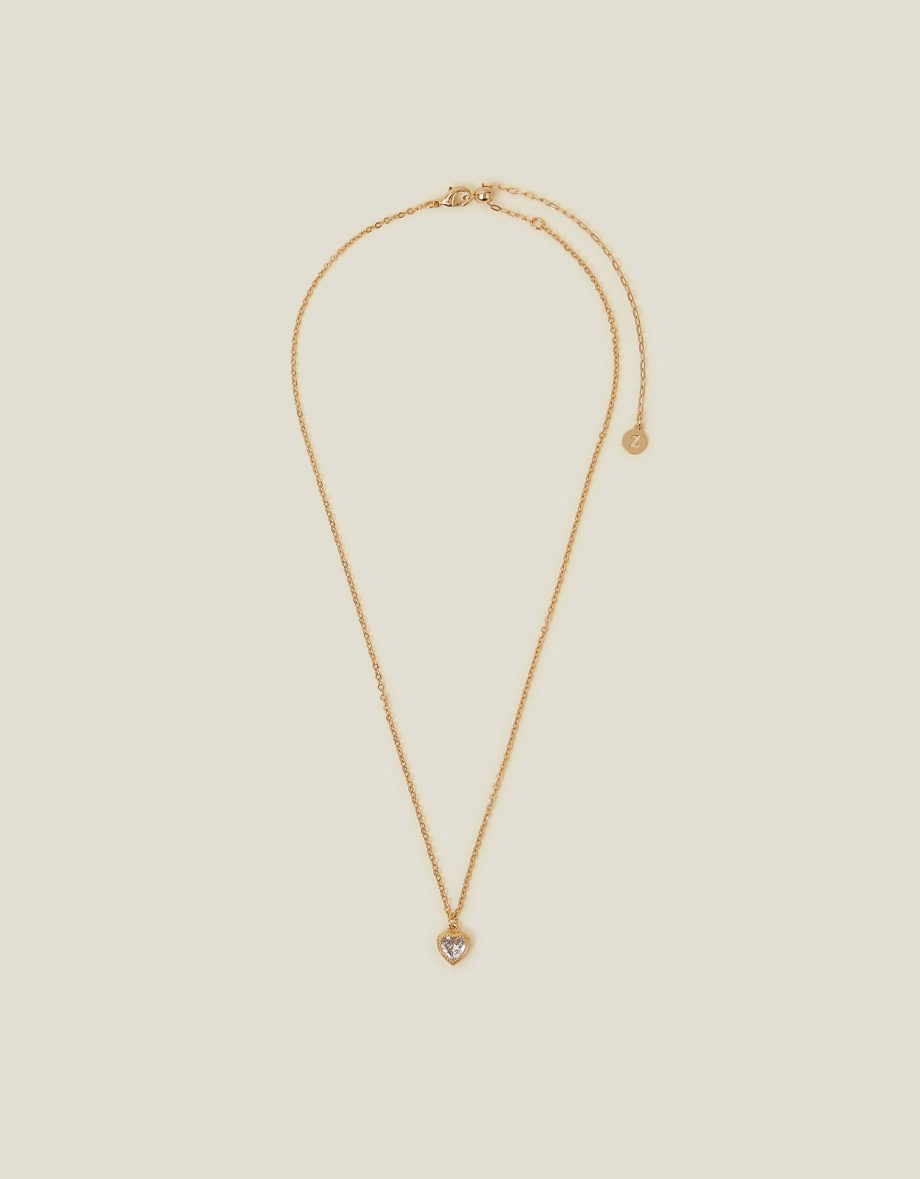 14CT GOLD-PLATED SPARKLE HEART NECKLACE