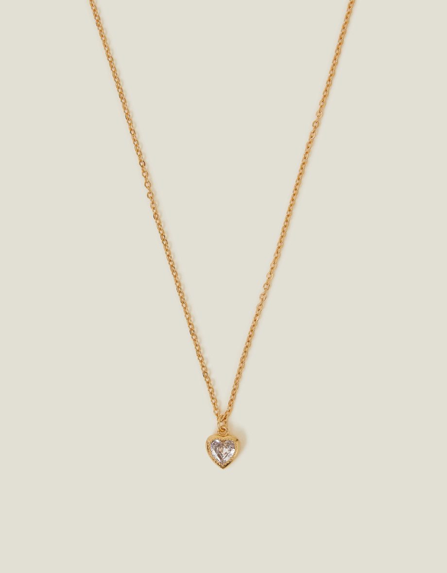 14CT GOLD-PLATED SPARKLE HEART NECKLACE