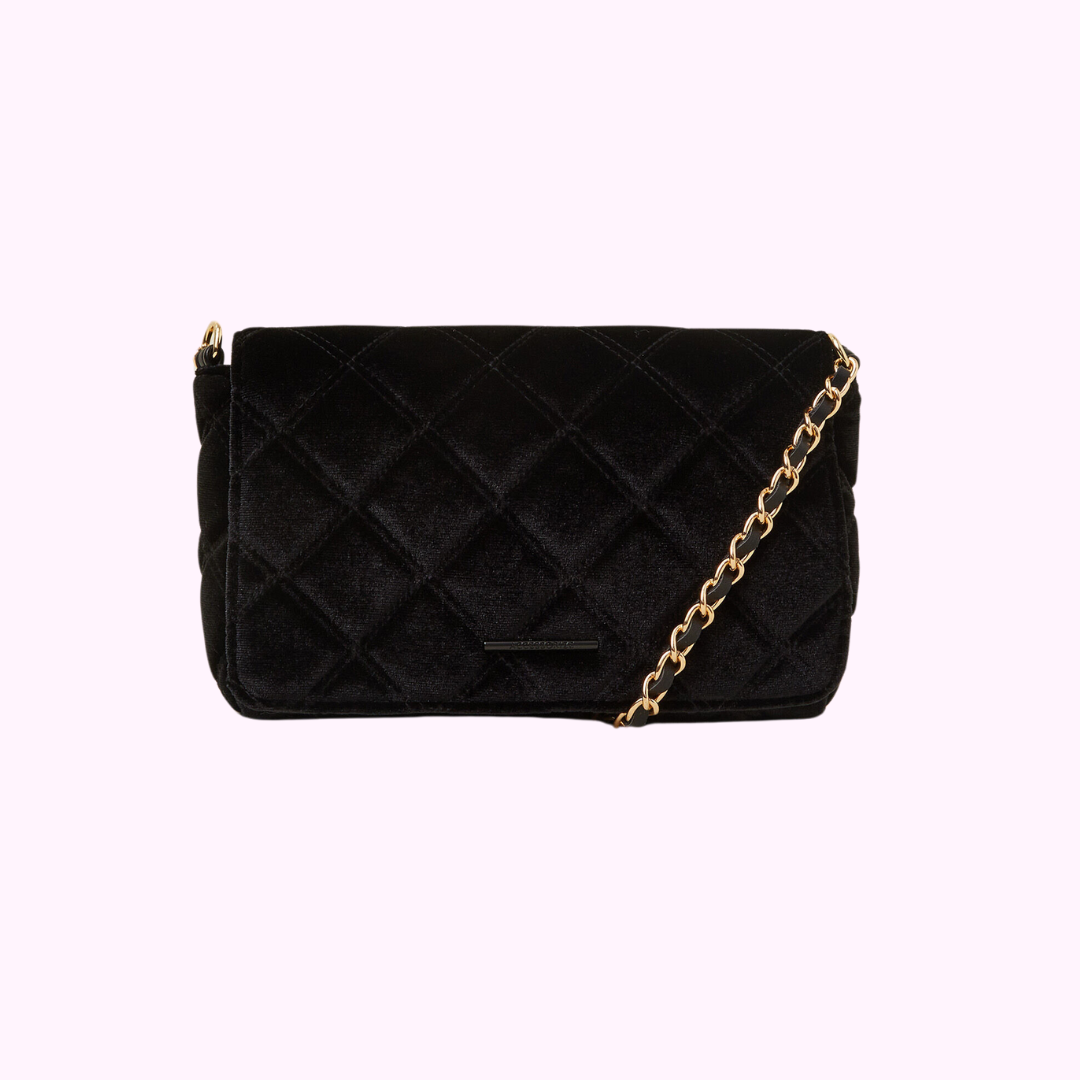 Quilted Velvet Cross-Body Bag