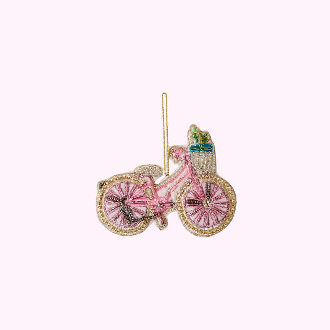 EMBROIDERED BICYCLE CHRISTMAS TREE DECORATION