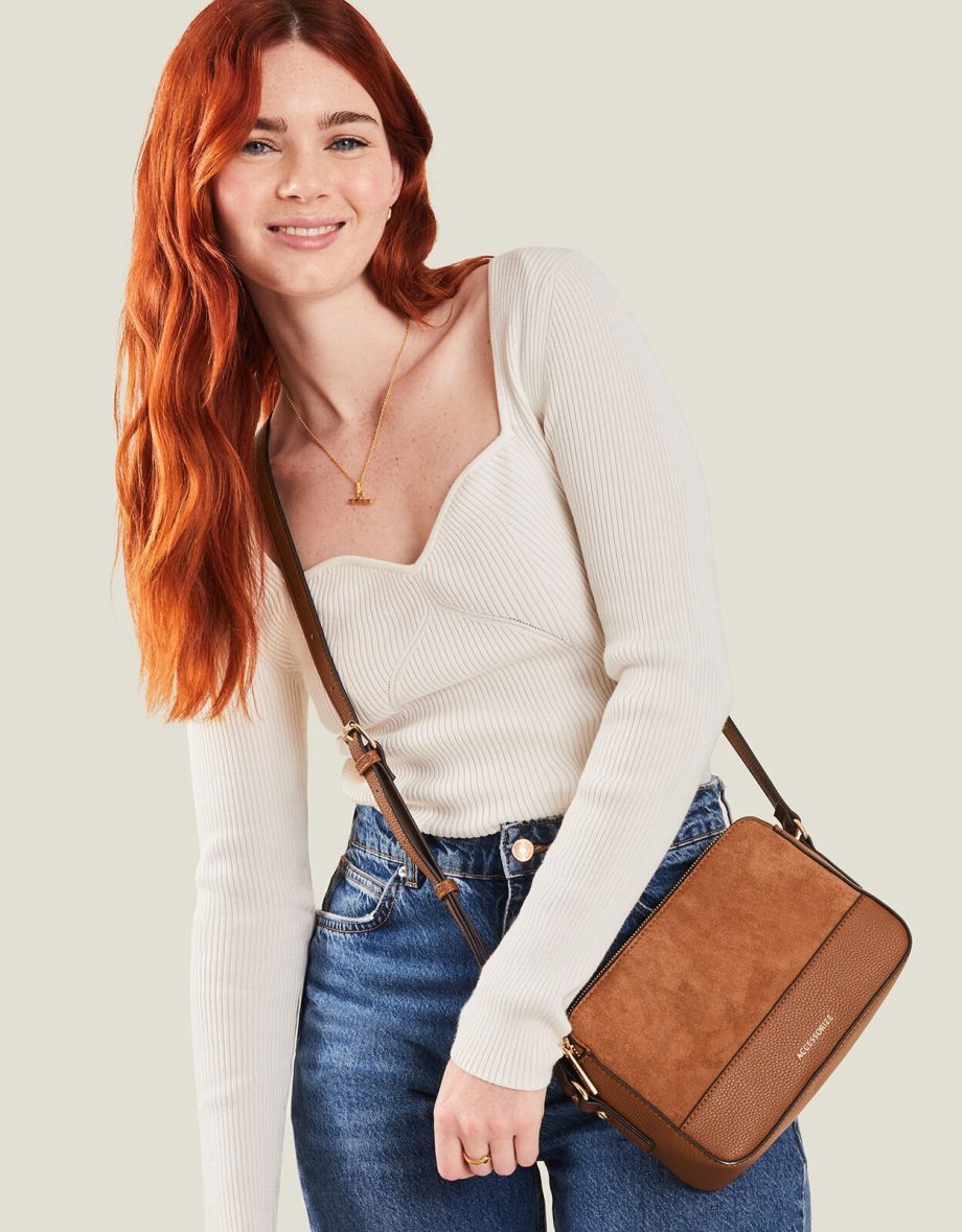 SUEDETTE CLASSIC CROSS-BODY BAG TAN