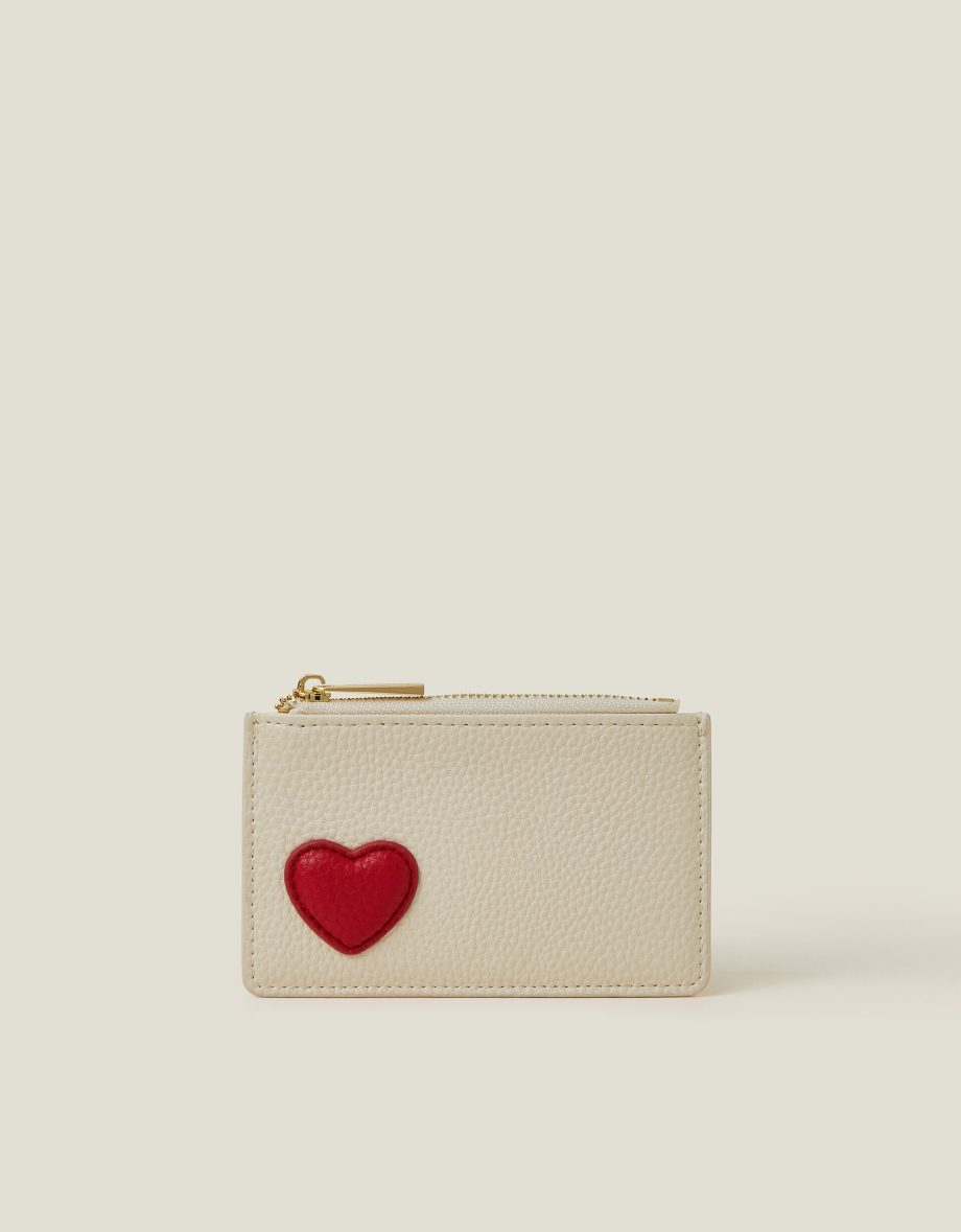 Heart Faux Leather Card Holder