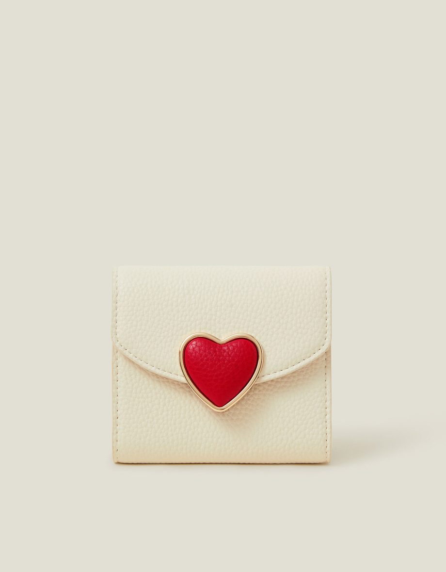 HEART FAUX LEATHER ENVELOPE PURSE