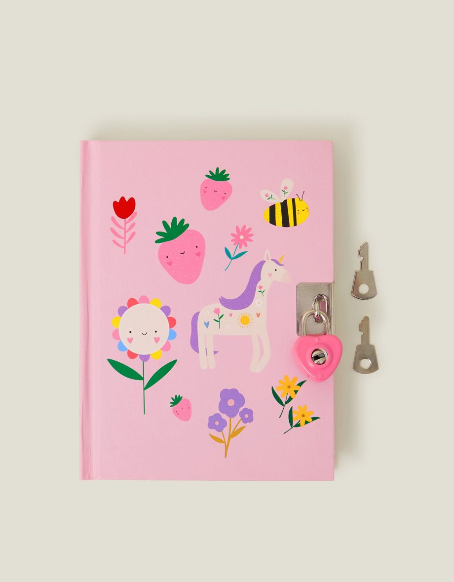 GIRLS UNICORN PRINT LOCKABLE JOURNAL