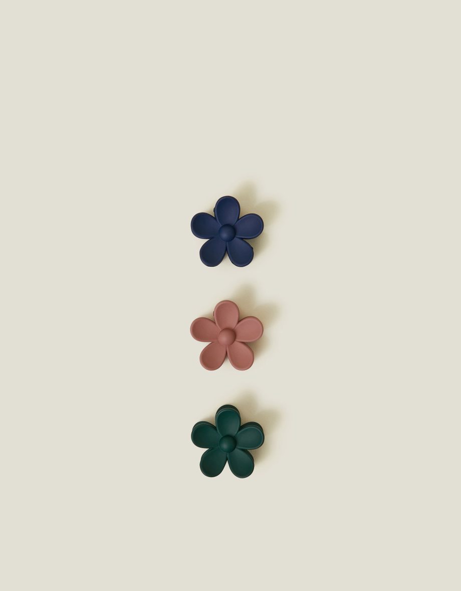 3-PACK MINI FLOWER CLAW CLIPS