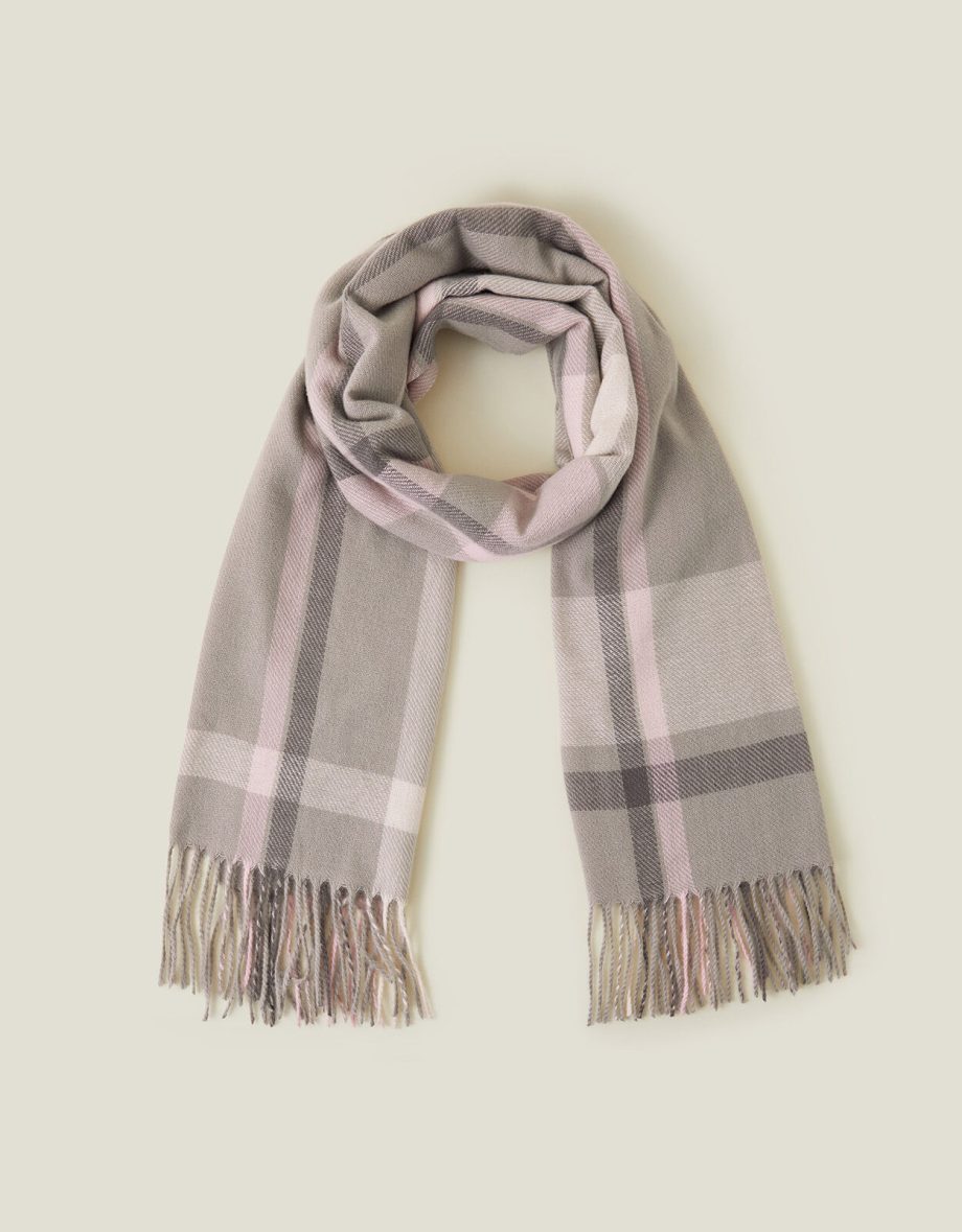 WOVEN PASTEL CHECK BLANKET SCARF