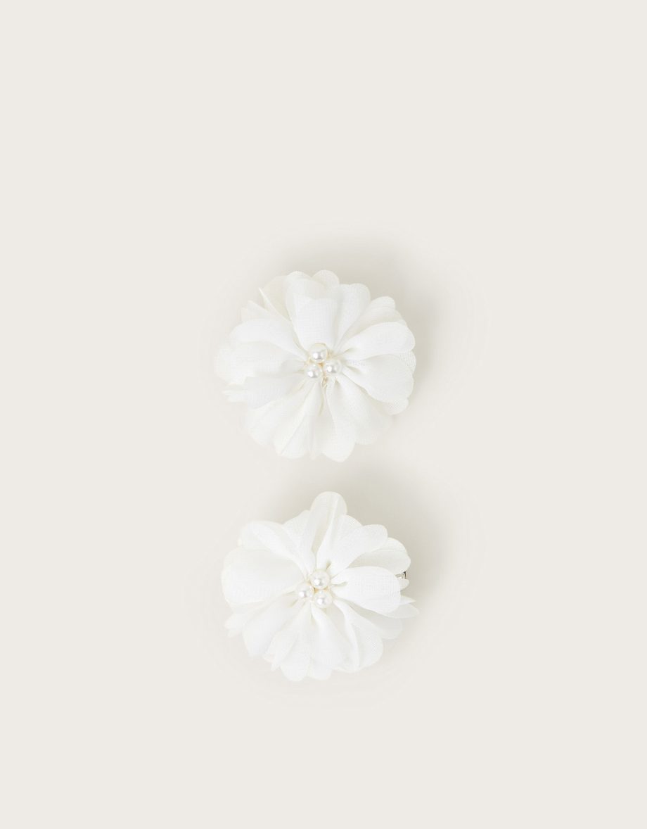 2-pack pearl flower bridesmaid hair clips