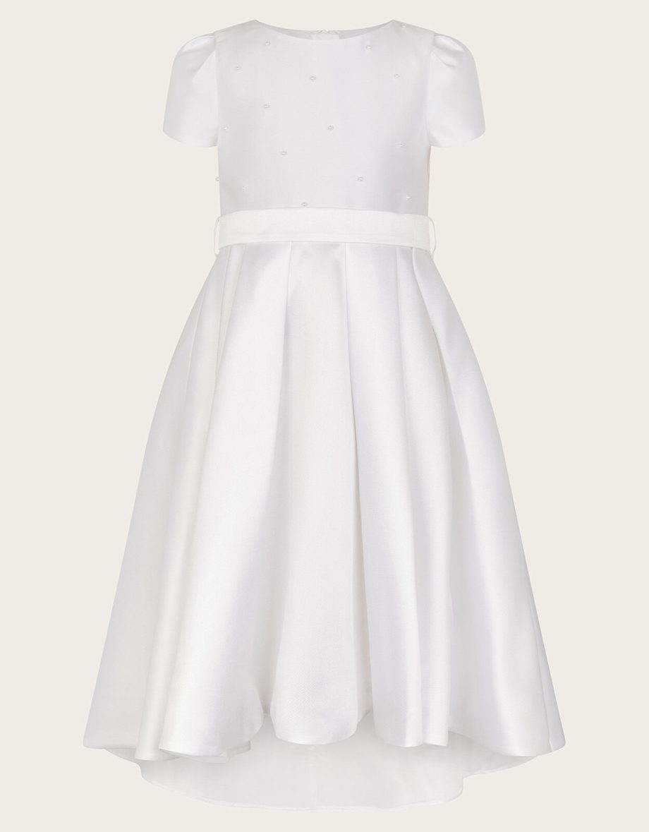 Henrietta pearl bodice dress white