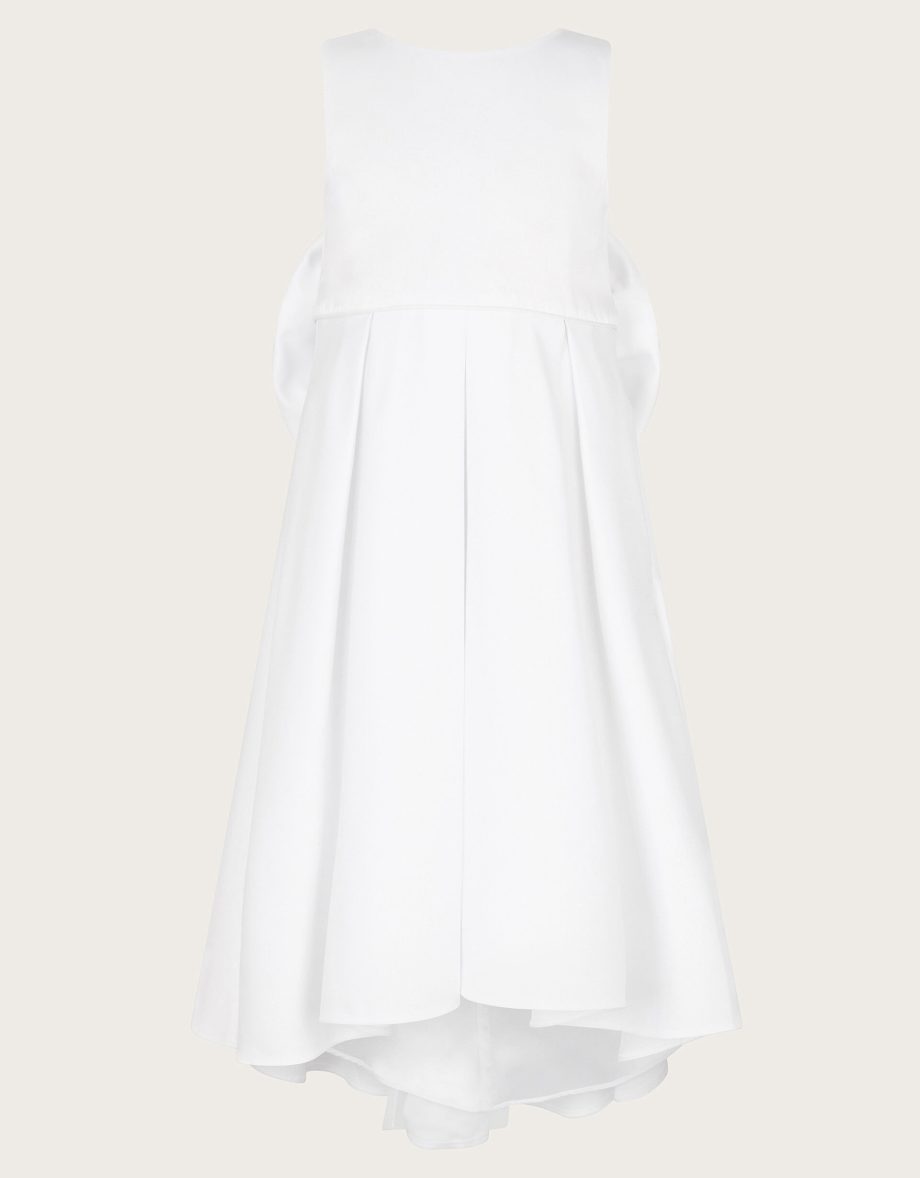 Sabrina oversized bow communion dress white