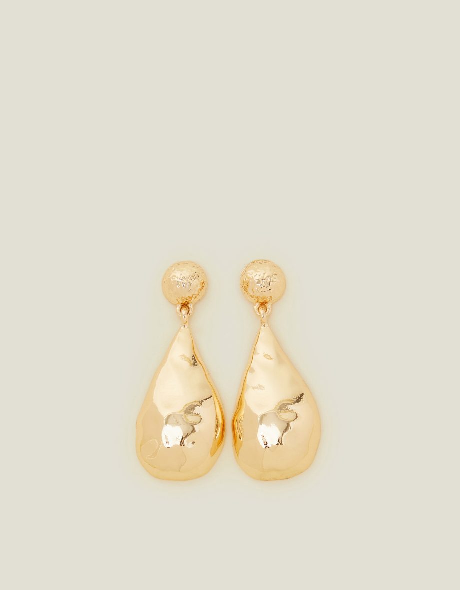 Large Hammered Teardrop Earrings