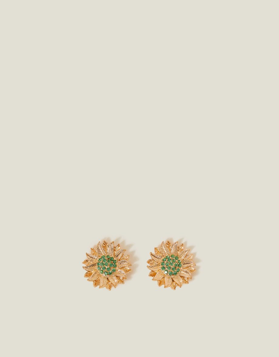 SUNFLOWER GEM STUD EARRINGS