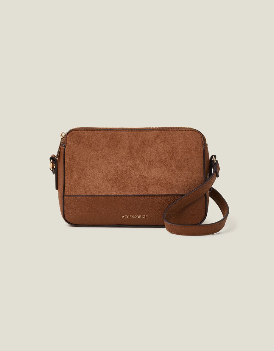 SUEDETTE CLASSIC CROSS-BODY BAG TAN