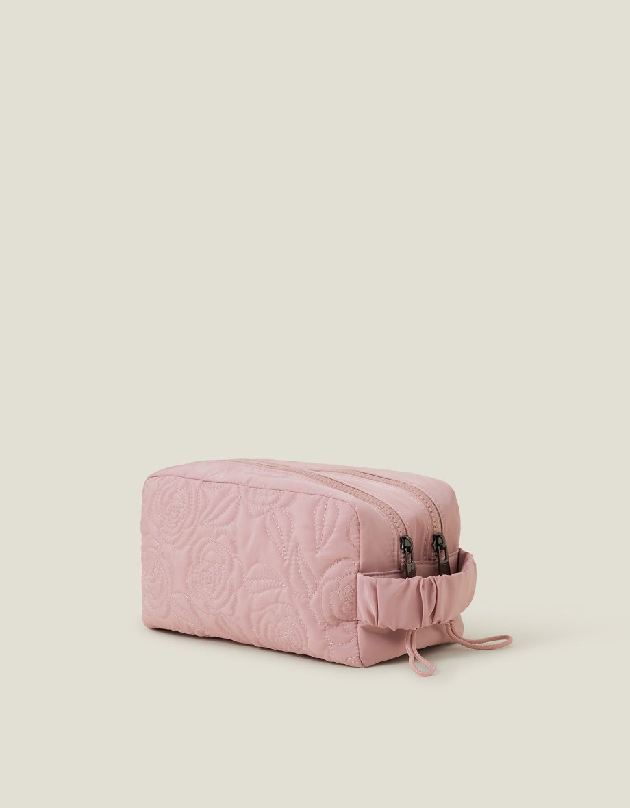 Floral Quilted Nylon Make Up Bag