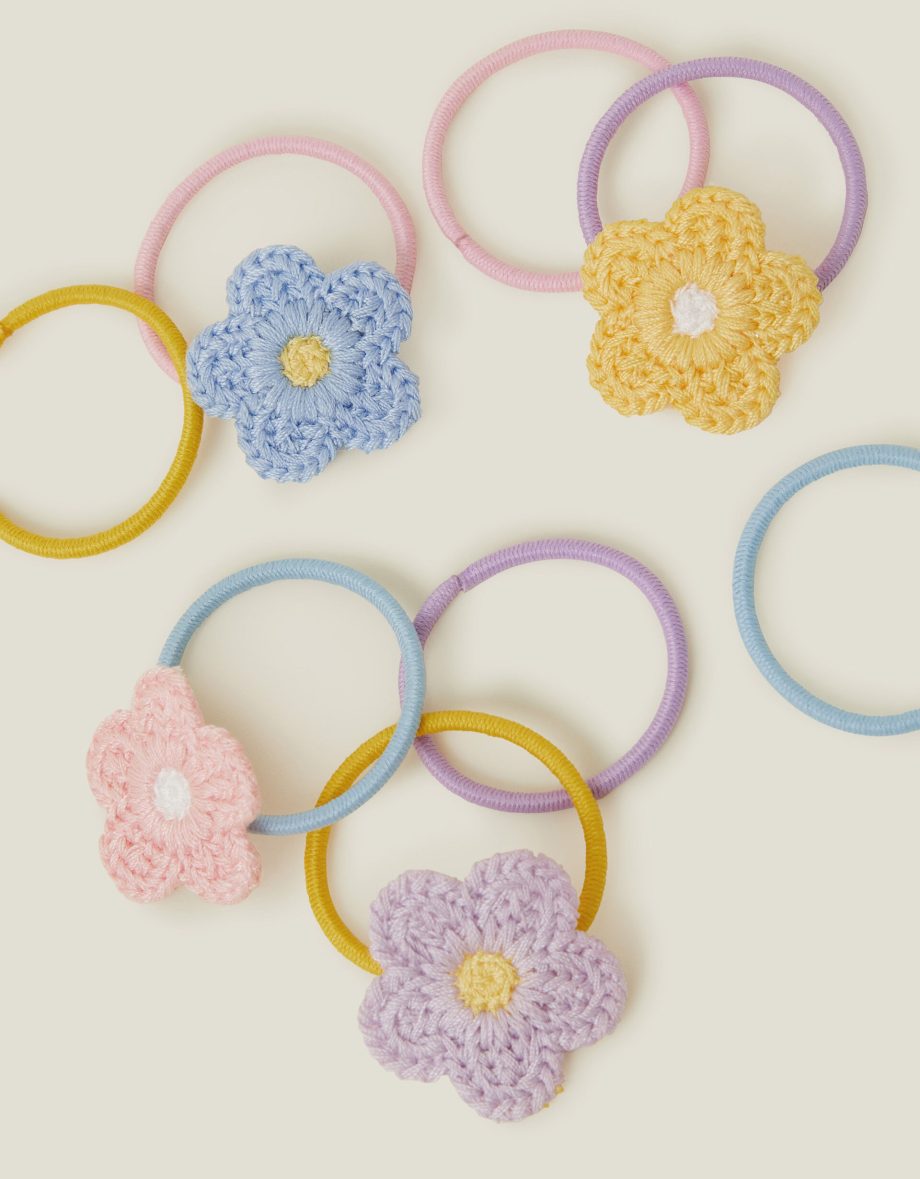 8-Pack Girls Crochet Flower Hair Bands