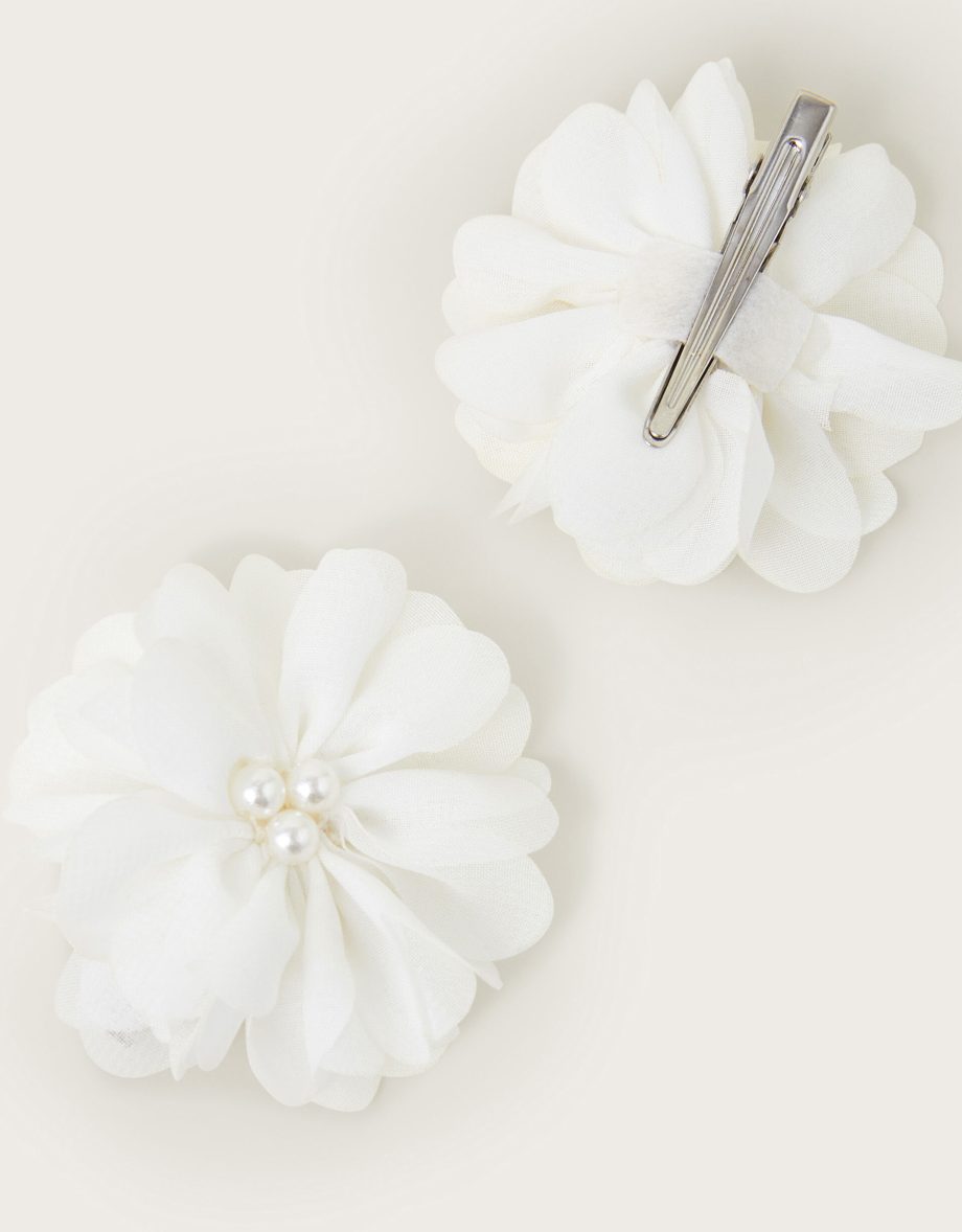 2-pack pearl flower bridesmaid hair clips