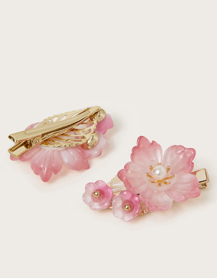 2-Pack Ombré Flower Metal Hair Clips