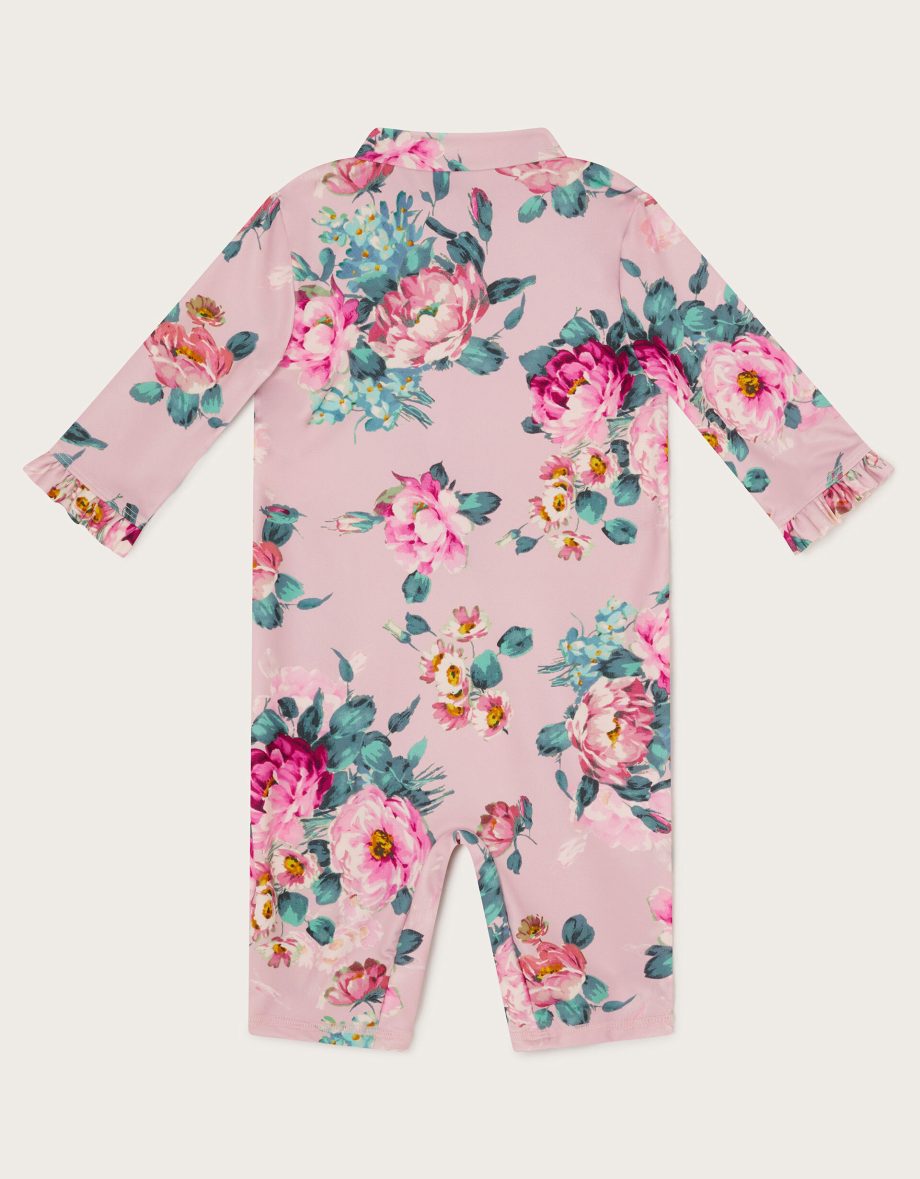 Baby Floral UPF50 Swimsuit Pink