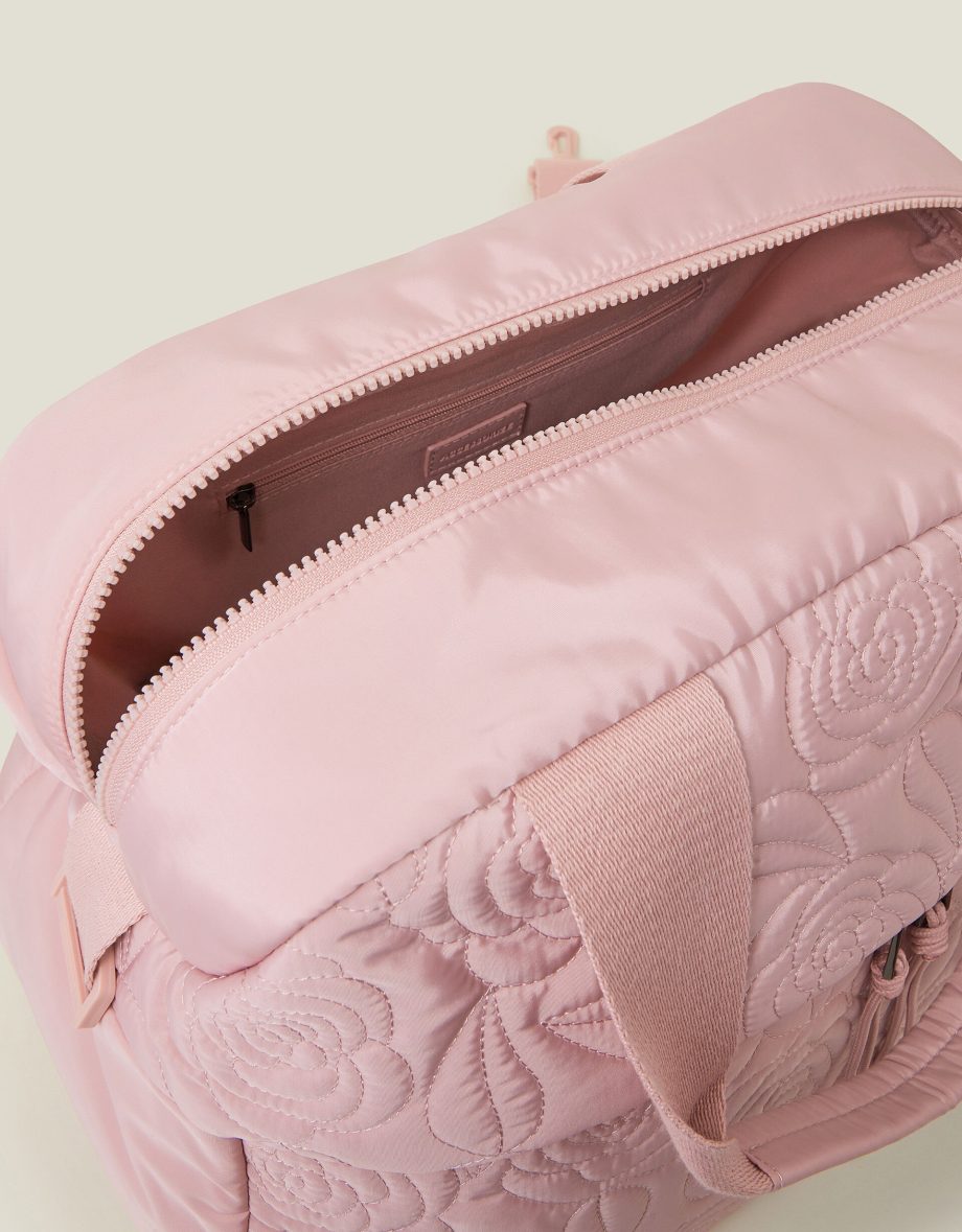 FLORAL QUILTED TRAVEL BAG PINK