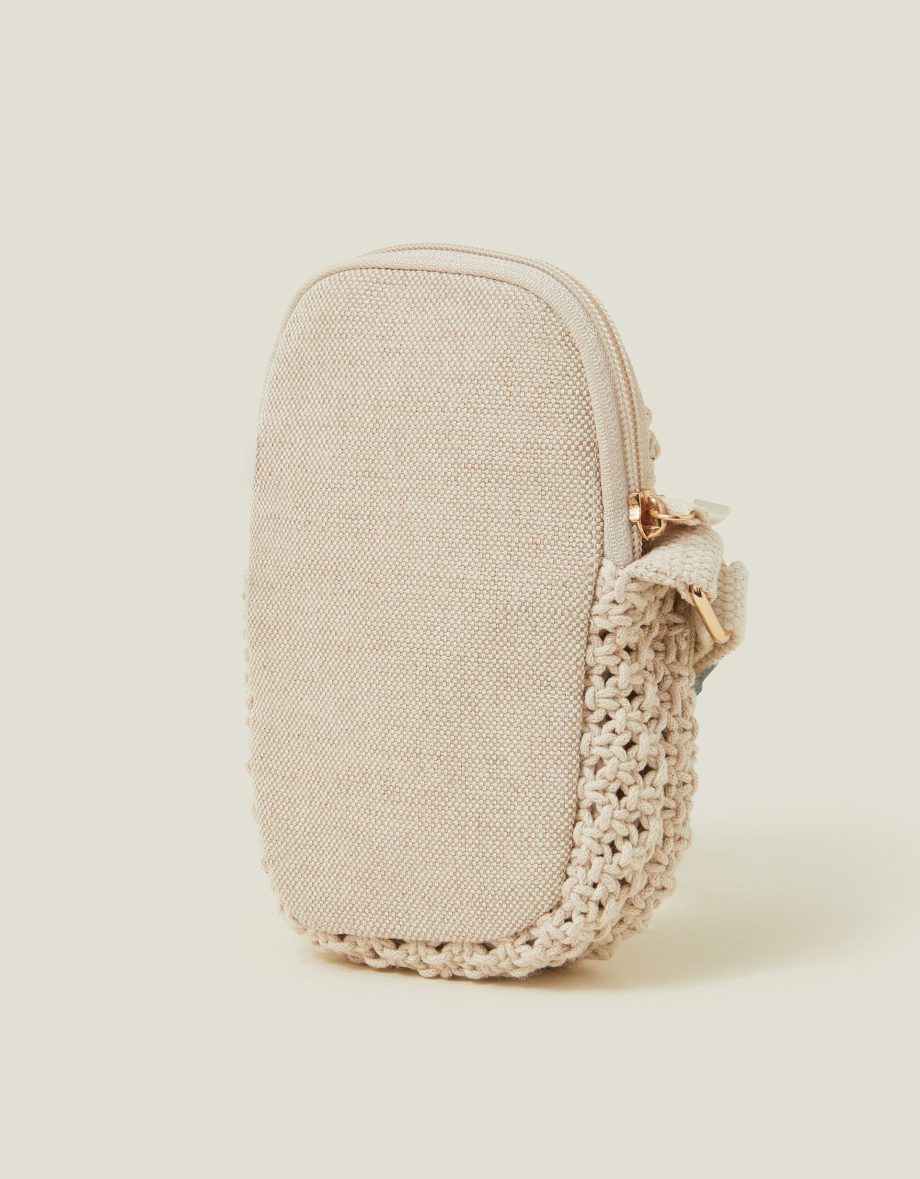 MACRAME PHONE BAG CREAM