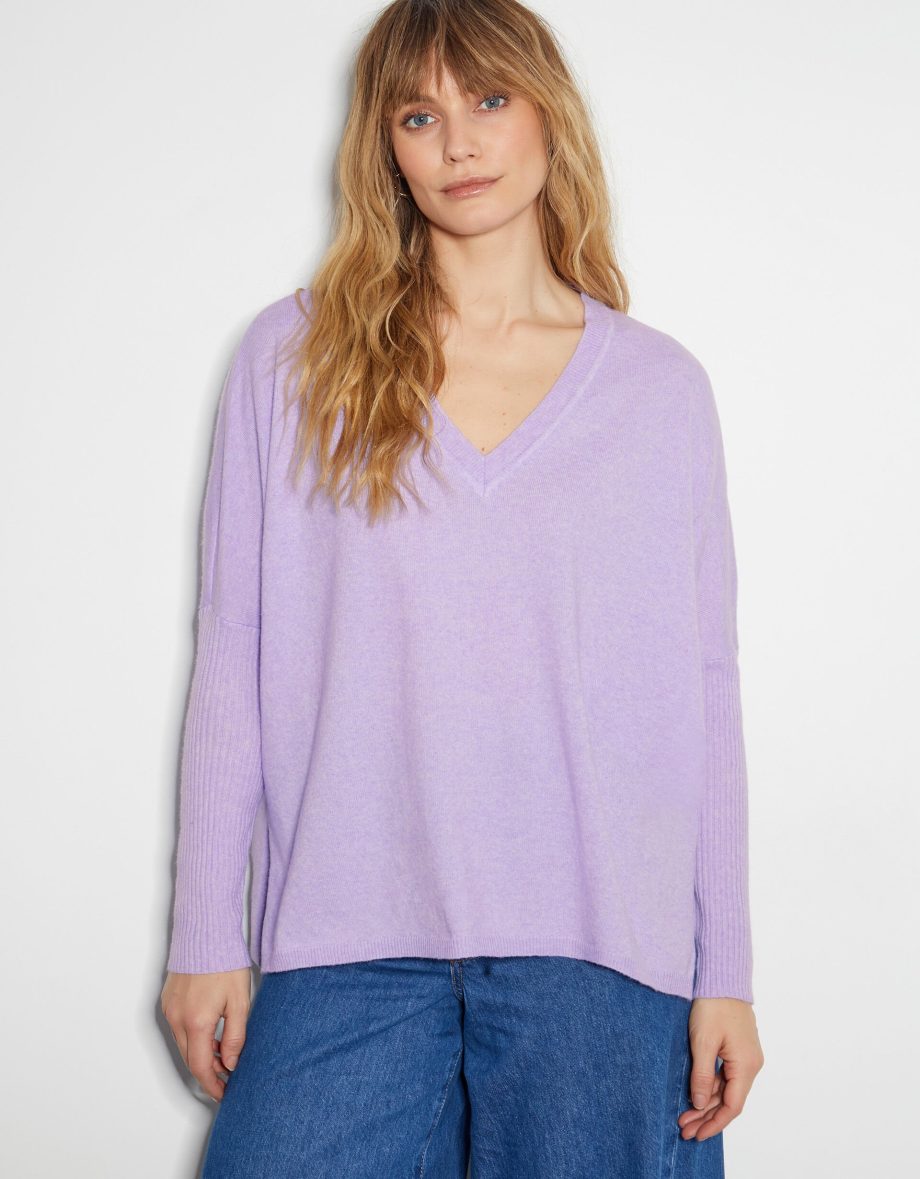 Vicki V-Neck Jumper Purple