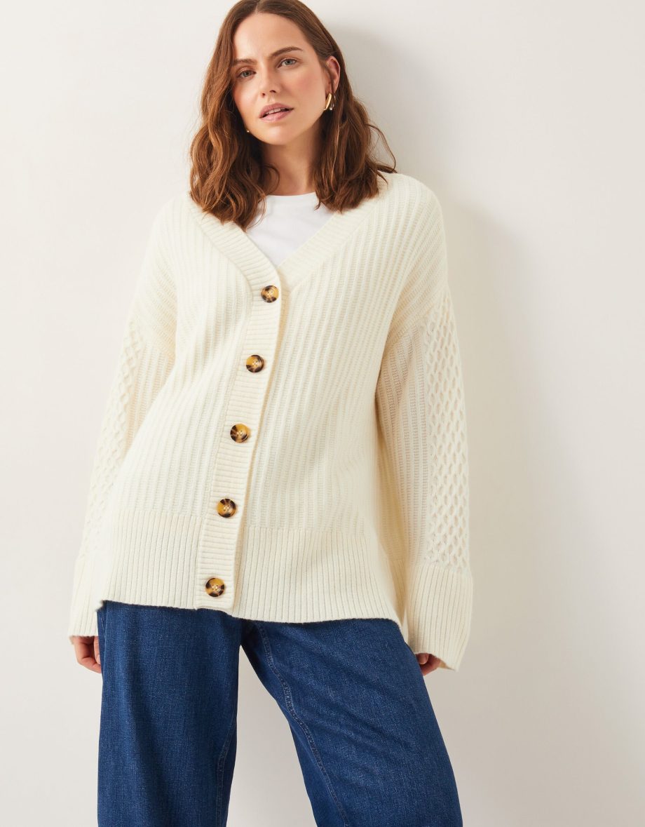 Opal Oversized Knit Cardigan Ivory