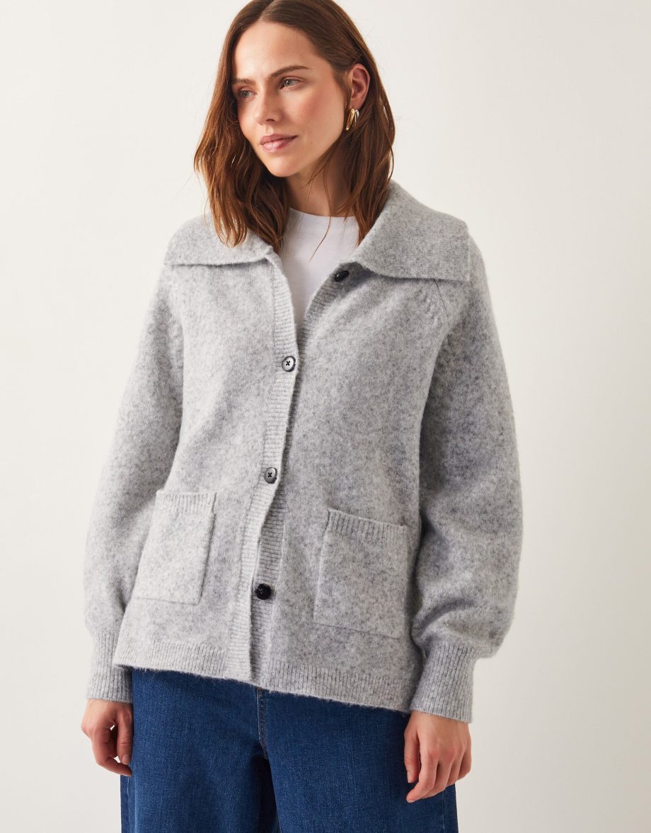 Clay collar cardigan grey